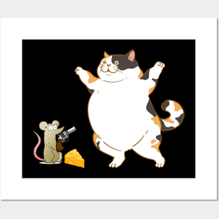 mous cat guns Posters and Art